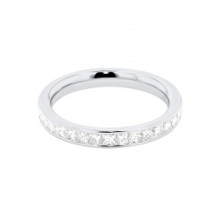 Platinum Princess Cut Diamond Channel Set Wedding Ring