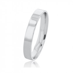 Ladies Platinum Flat Court Wedding Ring - 3mm