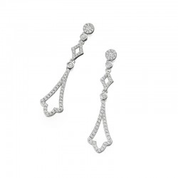 18ct White Gold Diamond Fancy Drop Earrings