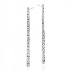 18ct White Gold Tapered Diamond Drop Earrings