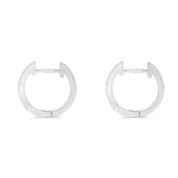18ct White Gold Two Strand Design Mini Hoop Earrings