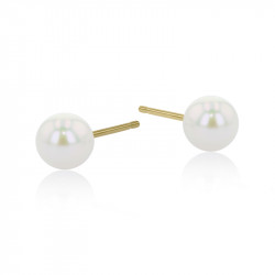 9ct Yellow Gold Cultured Pearl Earrings - 6.5-7mm