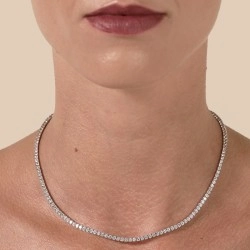 18ct White Gold Diamond Line Collar - 7.32ct