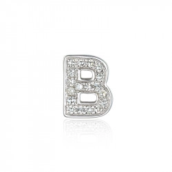 9ct White Gold & Diamond "B" Initial Pendant