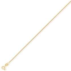 18ct Yellow Gold Curb Design Chain - 16"