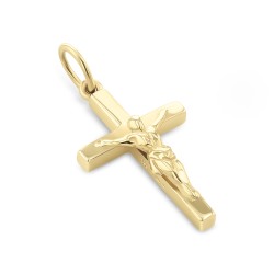 9ct Yellow Gold Solid Crucifix