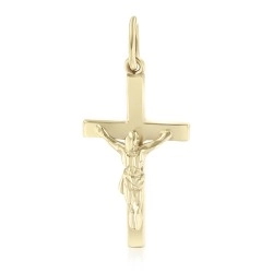 9ct Yellow Gold Solid Crucifix