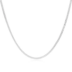Silver Filed Curb Style Chain - 16"