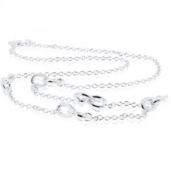 Silver 32" Trace Chain & Interlocking Tear Links