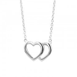 Silver Interlocking Hearts Pendant