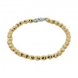 9ct Yellow Gold Angled Bead Bracelet  8"