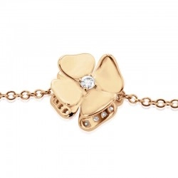 18ct Rose Gold & Diamond Clover Bracelet