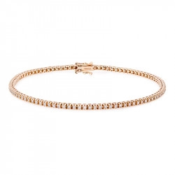 18ct Rose Gold Diamond Line Bracelet - 0.77ct