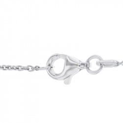 14ct White Gold Diamond Open Rectangle Trace Chain Bracelet