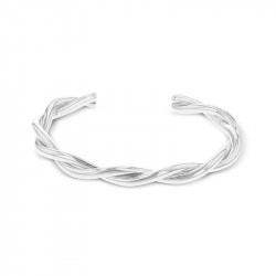 Silver Entwined Two Strand Torc Bangle