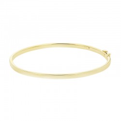 9ct Yellow Gold Solid 3mm Oval Bangle