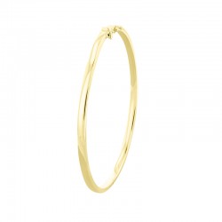 9ct Yellow Gold Solid 3mm Oval Bangle