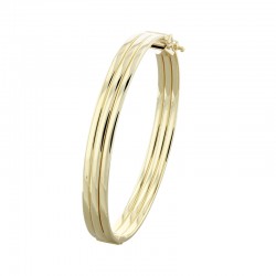 9ct Yellow Gold 8mm Grooved Bangle