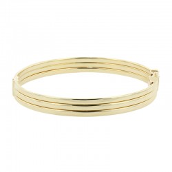 9ct Yellow Gold 8mm Grooved Bangle