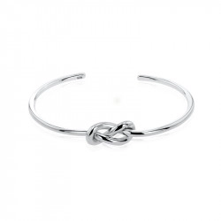 Silver Central Knot Torc Bangle