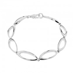 Silver Open Marquise Link Bracelet