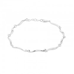 Silver Fine Curved Bars Bracelet