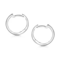 14ct White Gold & Diamond Wave Design Hoop Earrings