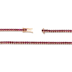 18ct Rose Gold & Ruby Line Style Bracelet - 2.60ct