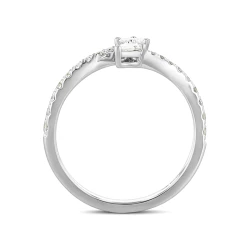 18ct White Gold 0.47ct Diamond Cross-Over Ring upright