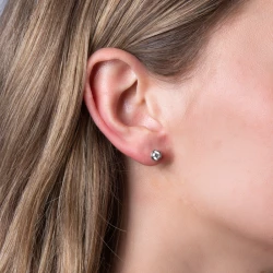 18ct White Gold & Diamond Rub-Over Twist Stud Earrings - 0.51ct