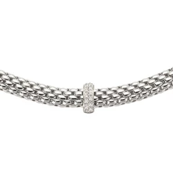 Fope Vendome 18ct White Gold & Diamond Necklace Close Up