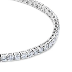 18ct White Gold Classic Diamond Line Bracelet - 4.10ct