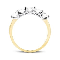 18ct Yellow & Platinum Five Stone Diamond Eternity Style Ring - 1.21ct
