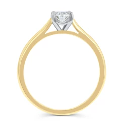 18ct Yellow & White Gold 0.55ct Oval Cut Diamond Solitaire Ring
