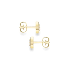 18ct Yellow Gold 0.16ct Diamond Star Stud Earrings side view