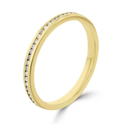 18ct Yellow Gold 0.27 Brilliant Cut Diamond Full Channel Set Wedding Ring