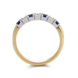 18ct Yellow Gold 0.31ct Sapphire & Diamond Eternity Ring upright