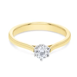 18ct Yellow Gold 0.34ct Diamond Engagement Ring flat front