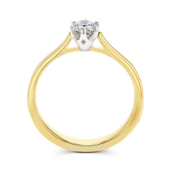 18ct Yellow Gold 0.34ct Diamond Engagement Ring upright profile