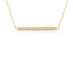 18ct Yellow Gold 0.38ct Diamond Bar Necklace Close Up