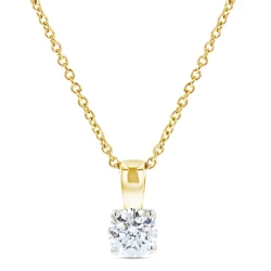 18ct Yellow Gold 0.50ct Diamond Solitaire Necklace close up