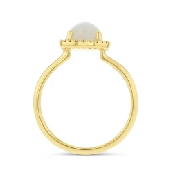 18ct Yellow Gold 1.42ct Opal & Diamond Ring upright profile