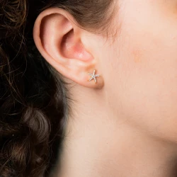 18ct Yellow Gold & Diamond Starfish Design Stud Earrings