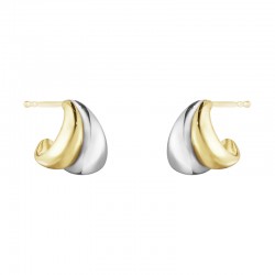 Georg Jensen Silver & 18ct Gold Curve Stud Earrings