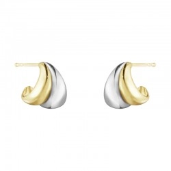 Georg Jensen Silver & 18ct Gold Curve Stud Earrings