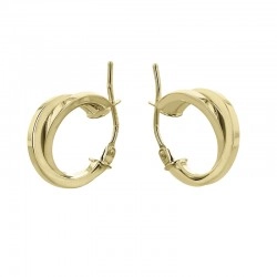 9ct Yellow Gold Mini Interlocking Tubes Hoop Earrings