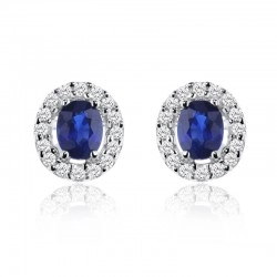 9ct Gold Sapphire & Diamond Earrings