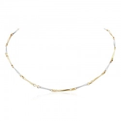 9ct Yellow & White Gold Twisted Bars Necklet