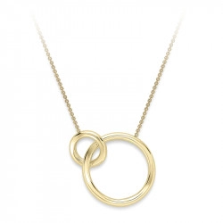 9ct Yellow Gold Double Interwined Circle Pendant with 17 inch chain