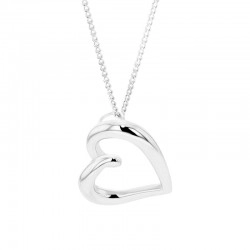 9ct White Gold Open Twisted Heart Pendant